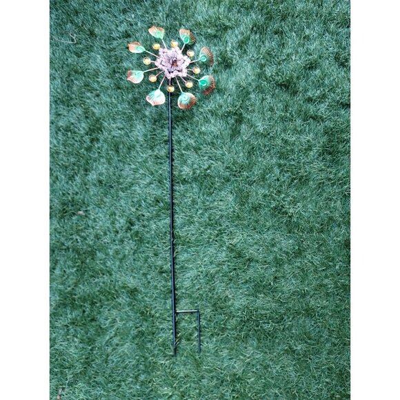 Wind Spinner Rustic Brown Pinwheel Rotating Metal Home Garden Yard Art - Picture 4 of 9